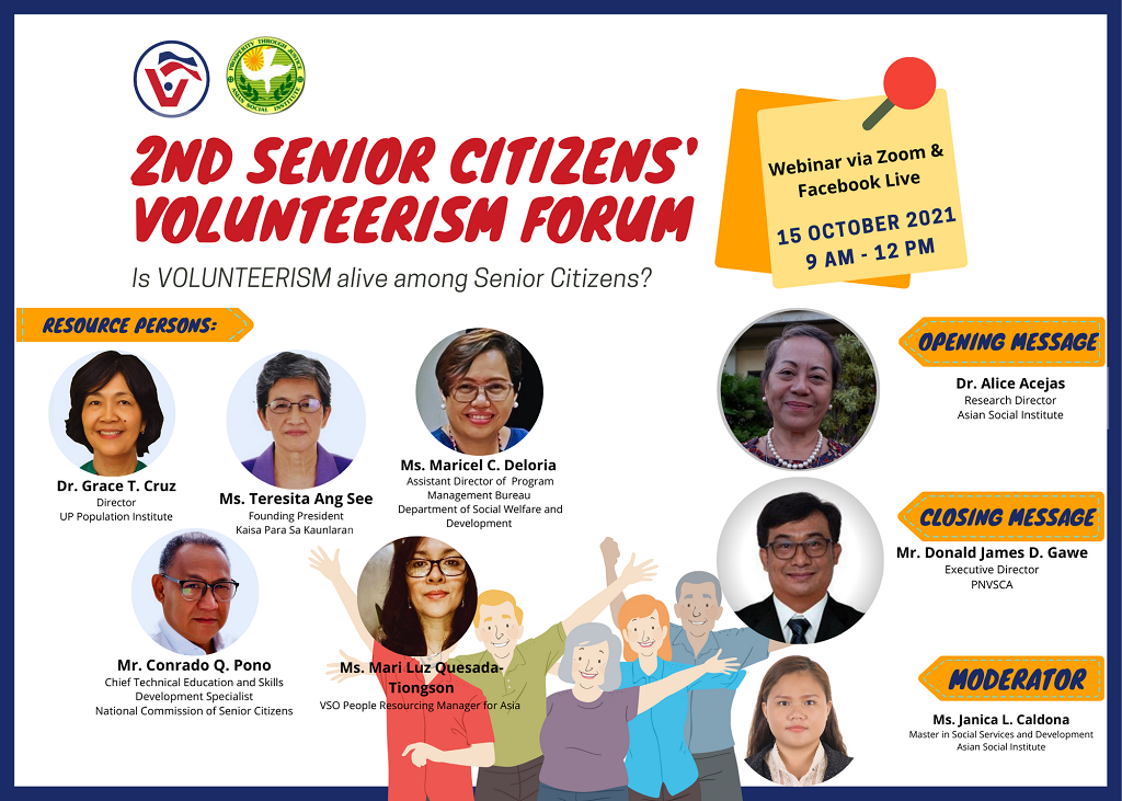 PNVSCA and ASI host the 2nd Senior Citizens' Volunteerism Forum for 2021 -  Philippine National Volunteer Service Coordinating Agency